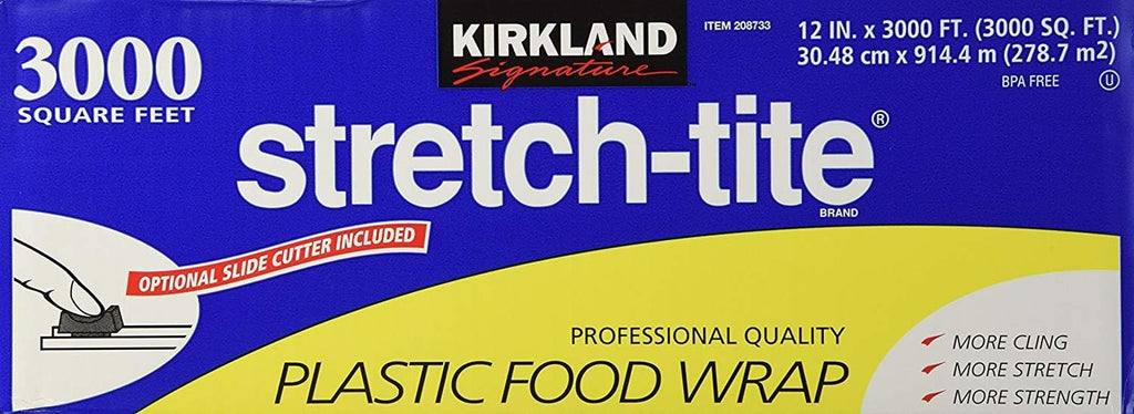 Kirkland Signature Plastic Food Wrap - 6000 SQ. FT (2 Pack, 12" x 3000 SQ. FT Each)