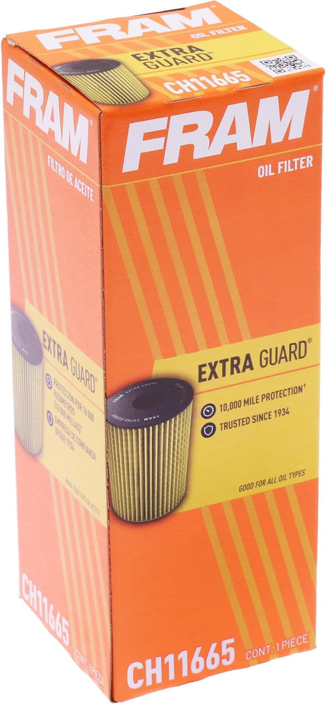 FRAM Extra Guard CH11665 10K Mile Change Automotive Replacement Interval Spin-On Engine Oil Filter for Select Vehicle Model Years, Vehicle Engine Protection Oil Filter for Everyday Drivers
