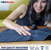 USANOOKS Microfiber Cleaning Cloth Grey - 12 Pcs (12.5"x12.5") - High Performance - 1200 Washes, Ultra Absorbent Microfiber Towel Weave Grime & Liquid for Streak-Free Mirror Shine - Car Washing Cloth