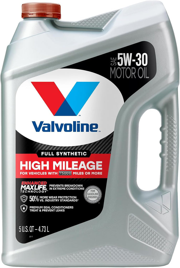 Valvoline High Mileage with MaxLife Technology SAE 5W-30 Synthetic Blend Motor Oil 5 QT
