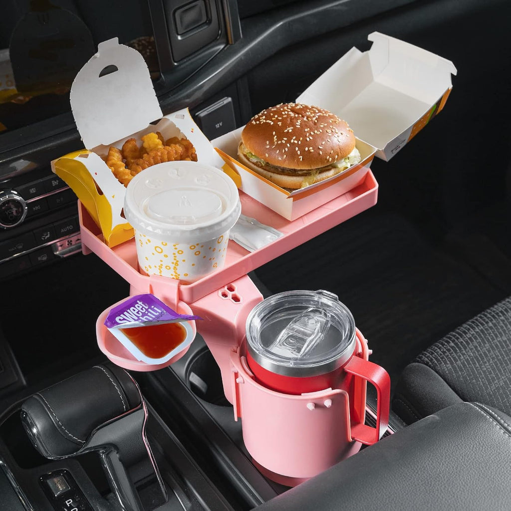 JoyTutus Car Cup Holder Expander, Automotive Cup Attachable Tray with 360° Rotation,Large Cup Holder Adapt Most Regular Cups with 18-40 oz, fit in 2.75-3.25 inch Car Holder