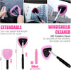 Viewsun 17pcs Car Cleaning Kit, Pink Car Interior Detailing Kit with High Power Handheld Vacuum, Detailing Brush Set, Windshield Cleaner, Cleaning Gel, Complete Auto Accessories for Women Gift