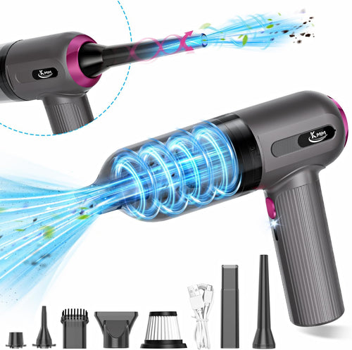 KMM Handheld Car Vacuum Cleaner, 9000Pa Vacuum Cleaner and Air Duster, 120W High Power Hand Held Vacuum with LED Light and Multi-Nozzles for Car, Home, Office, Pet