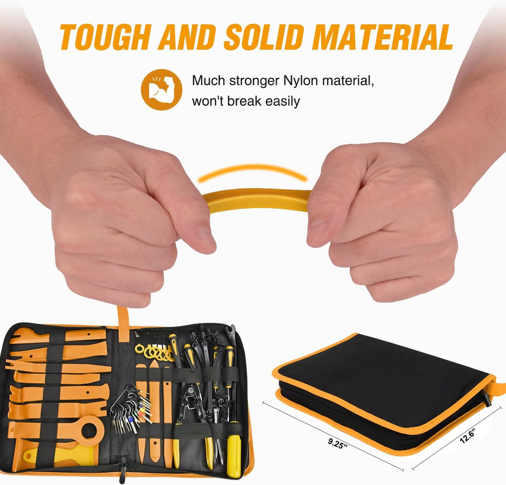 GOOACC 238Pcs Trim Removal Tool, Auto Push Pin Bumper Retainer Clip Set Fastener Terminal Remover Tool Adhesive Cable Clips Pry Kit Car Panel Radio Removal Auto Clip Pliers (GRC-207)