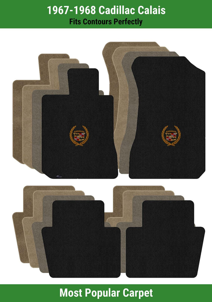 Lloyd Ultimat Front & Rear Mats for '67-68 Cadillac Calais W/Gold Cadillac Crest