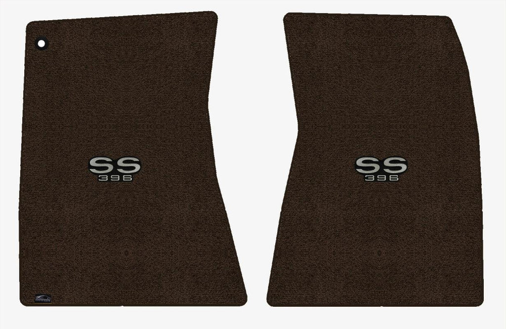 Lloyd Ultimat Front Carpet Mats for '68-69 Chevy Malibu W/Silver on Black SS 396