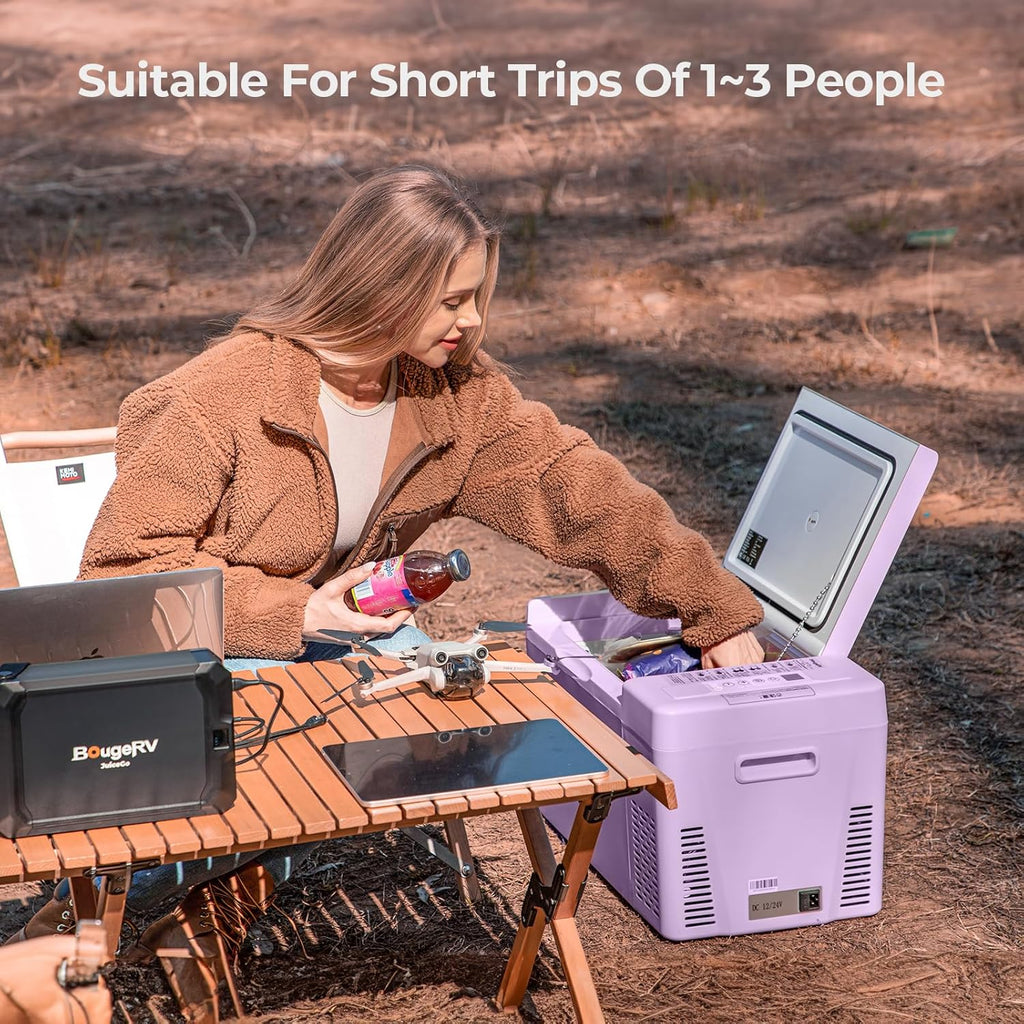 BougeRV 12 Volt Refrigerator 12V Car Fridge 23 Quart Portable Freezer Compressor Cooler 12/24V DC 110~240 Volt AC for Truck Van RV Camper SUV Travel Camping Road Trips Tailgating -8℉~50℉
