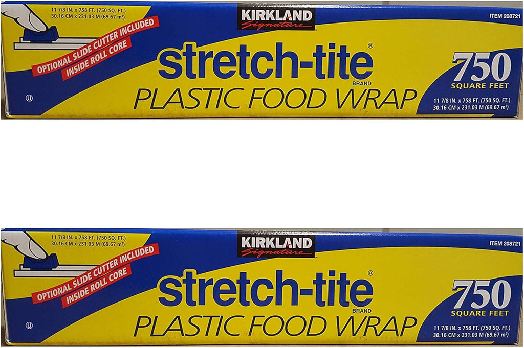 Kirkland Signature Stretch Tite Plastic Food Wrap 11 7/8 Inch X 750 SQ. FT. Pack 2