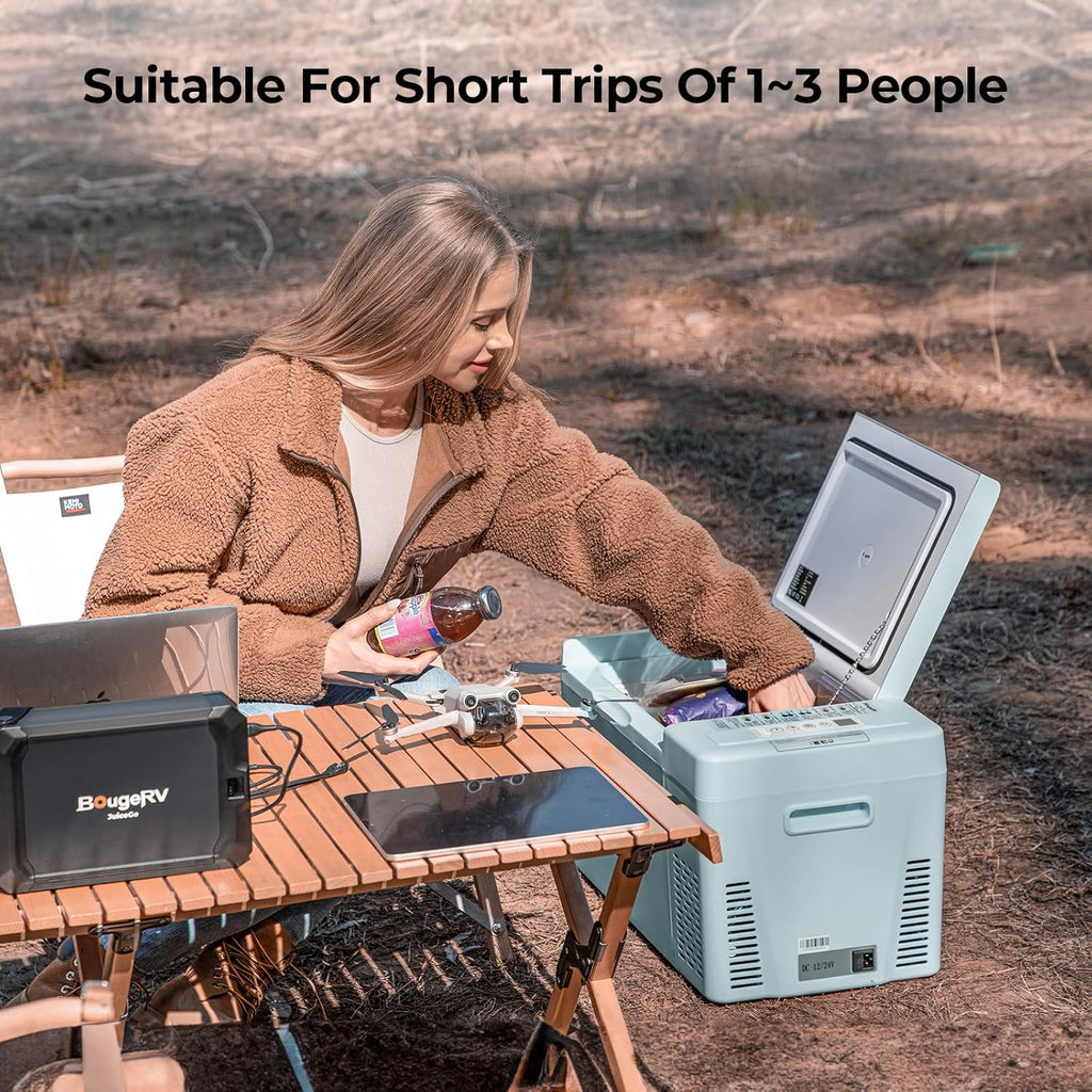 BougeRV 12 Volt Refrigerator 12V Car Fridge 23 Quart Portable Freezer Compressor Cooler 12/24V DC 110~240 Volt AC for Truck Van RV Camper SUV Travel Camping Road Trips Tailgating -8℉~50℉