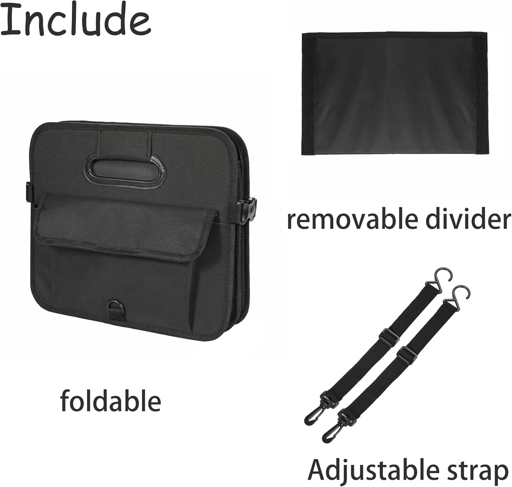 Car Trunk Organizer Car Storage Organizer Collapsible Multi Compartment Car Organizer Adjustable Straps for SUV(Beige)