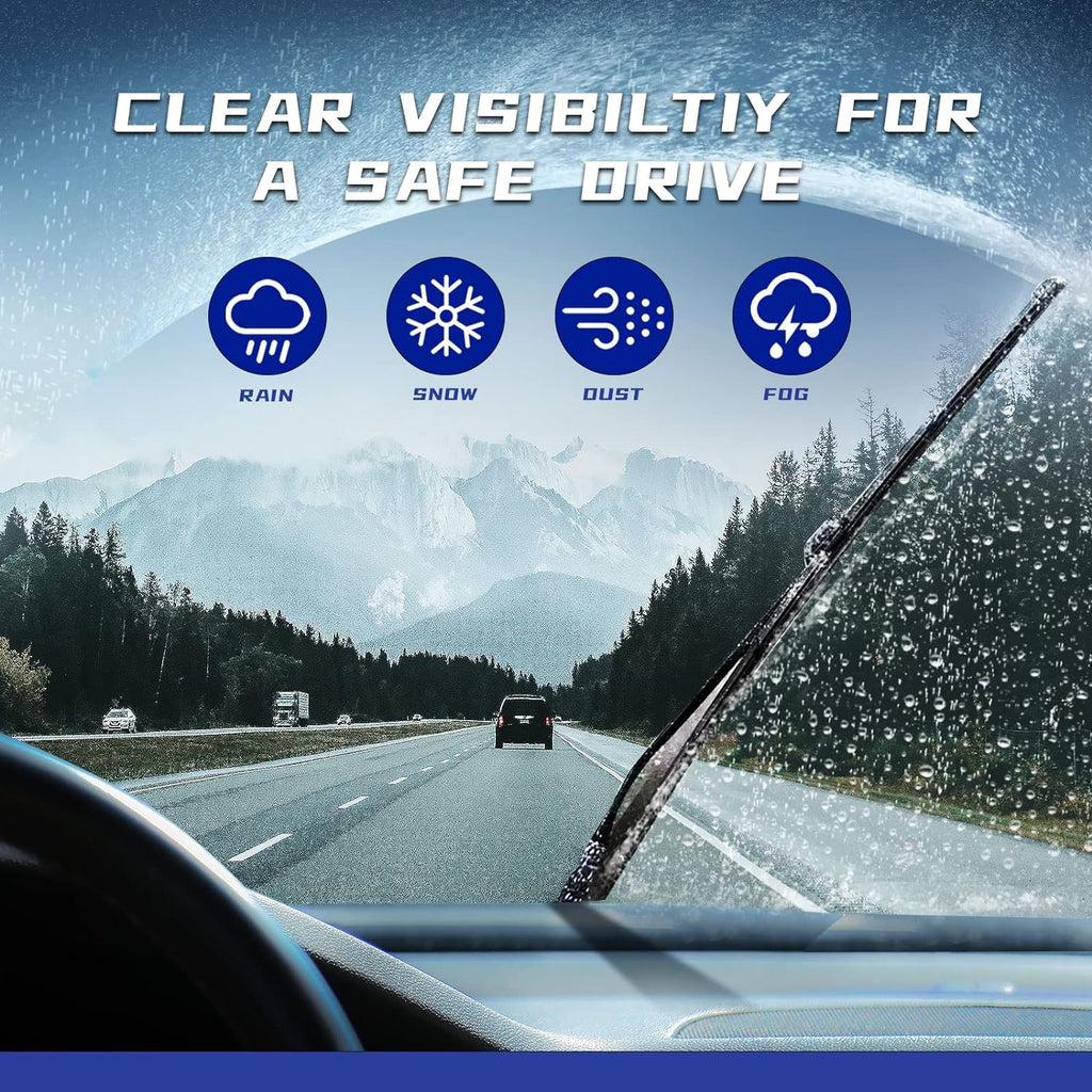OEM QUALITY 13" + 13" Premium All-Seasons Stable And Quiet Windshield Wiper Blades(Set of 2)