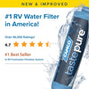 Camco Tastepure RV Water Filter - New & Advanced RV Inline Water Filter with Flexible Hose Protector - GAC & KDF Filtration - Made in USA - Camping Essentials for Fresh Drinking Water (40043)