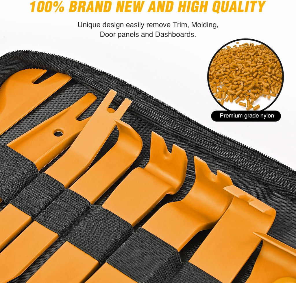 GOOACC 238Pcs Trim Removal Tool, Auto Push Pin Bumper Retainer Clip Set Fastener Terminal Remover Tool Adhesive Cable Clips Pry Kit Car Panel Radio Removal Auto Clip Pliers (GRC-207)