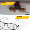 Yuoyar 2 Packs Sunglasses Holders for Car Visor - Magnetic Leather Sunglasses Holder and Ticket Card Clip - Car Visor Accessories (Black)