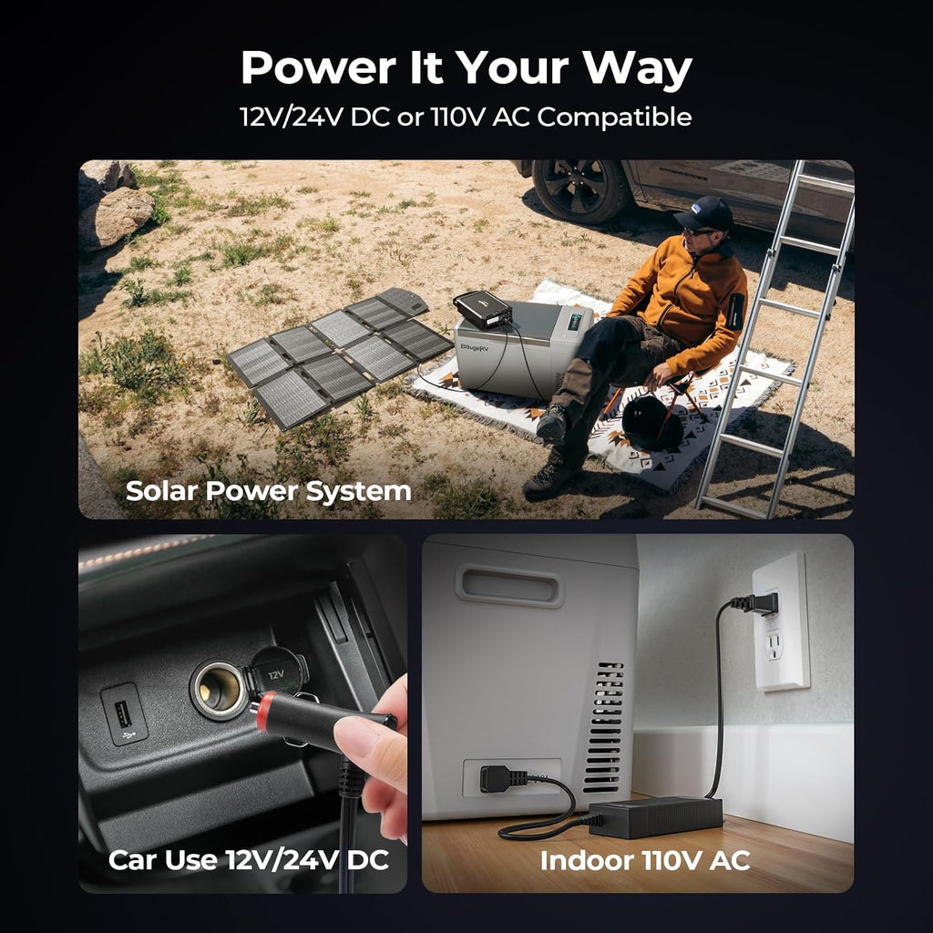 BougeRV 12 Volt Refrigerator 12V Car Fridge 23 Quart Portable Freezer Compressor Cooler 12/24V DC 110~240 Volt AC for Truck Van RV Camper SUV Travel Camping Road Trips Tailgating -8℉~50℉