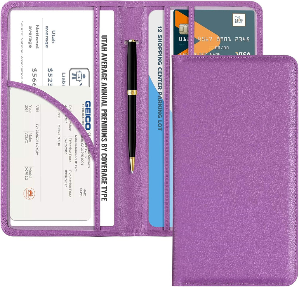 CoBak Car Registration and Insurance Holder - Vehicle Glove Box Car Organizer, Auto Truck Comparment Accessories Case for Essential Document, Driver License, Cards