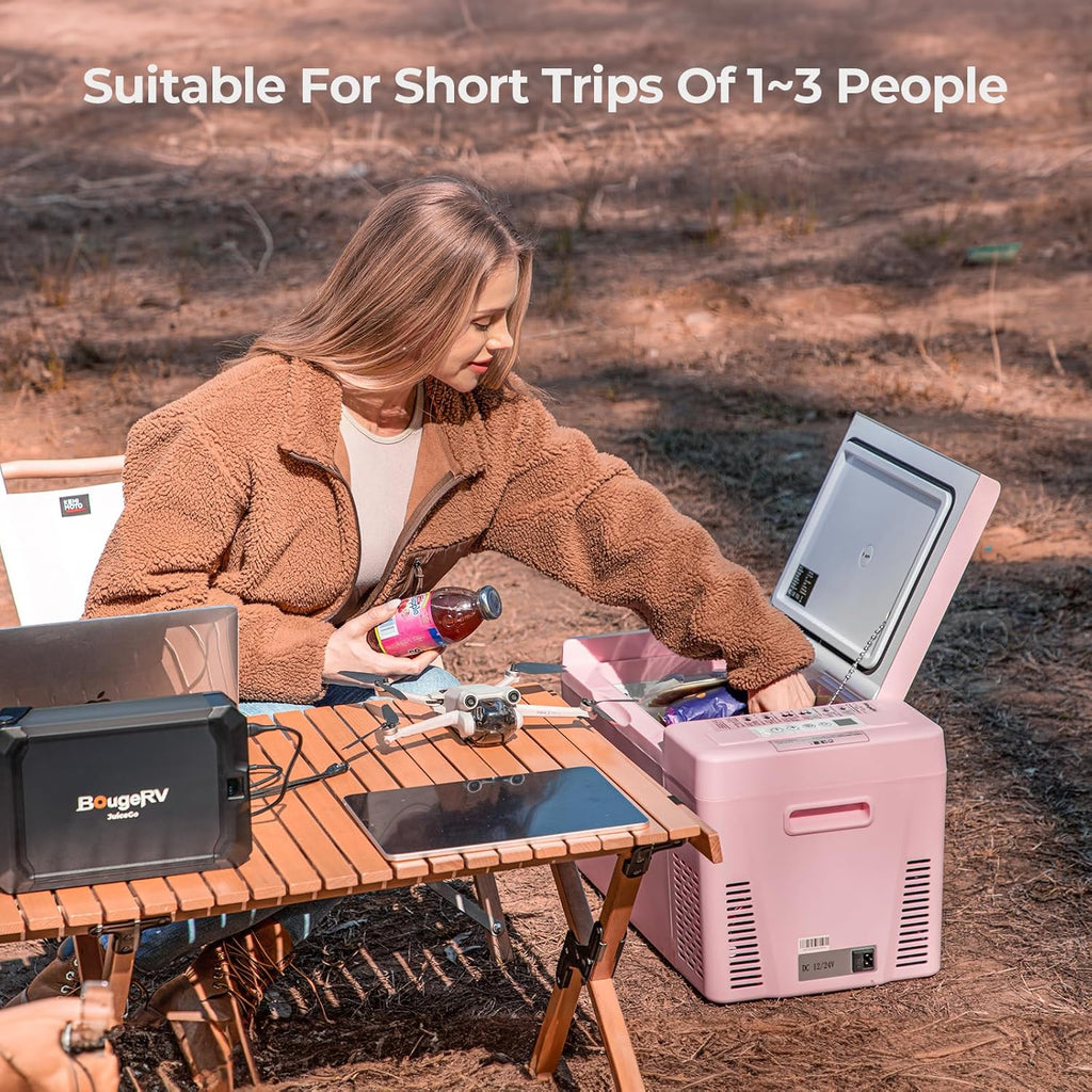 BougeRV 12 Volt Refrigerator 12V Car Fridge 23 Quart Portable Freezer Compressor Cooler 12/24V DC 110~240 Volt AC for Truck Van RV Camper SUV Travel Camping Road Trips Tailgating -8℉~50℉