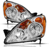 for 2005-2006 Honda CR-V 4-Door Sport Utility Headlights for 2005 2006 Honda CRV Pair Headlamp Chrome Housing Amber Reflector Left+Right Side