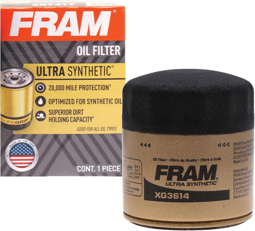 FRAM Extra Guard PH3614 10K Mile Change Automotive Replacement Interval Spin-On Engine Oil Filter for Select Vehicle Model Years, Vehicle Engine Protection Oil Filter for Everyday Drivers