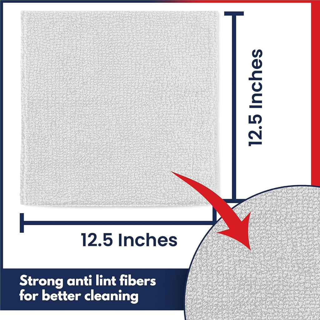 USANOOKS Microfiber Cleaning Cloth Grey - 12 Pcs (12.5"x12.5") - High Performance - 1200 Washes, Ultra Absorbent Microfiber Towel Weave Grime & Liquid for Streak-Free Mirror Shine - Car Washing Cloth