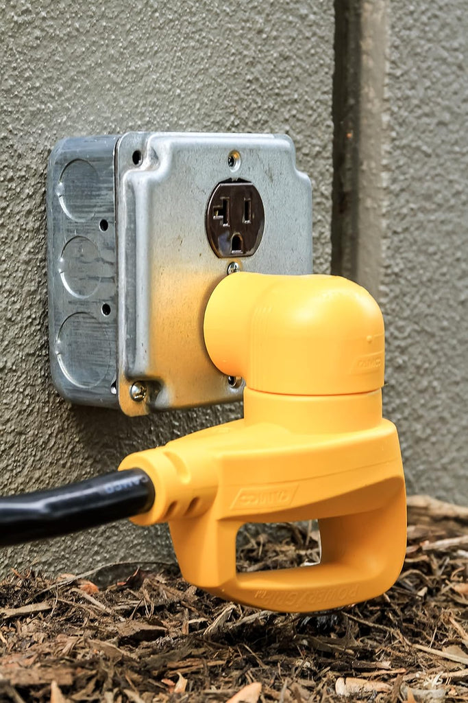 Camco 55325 15 AMP Male / 30 AMP Female 90 Degree Electrical Adapter, Yellow