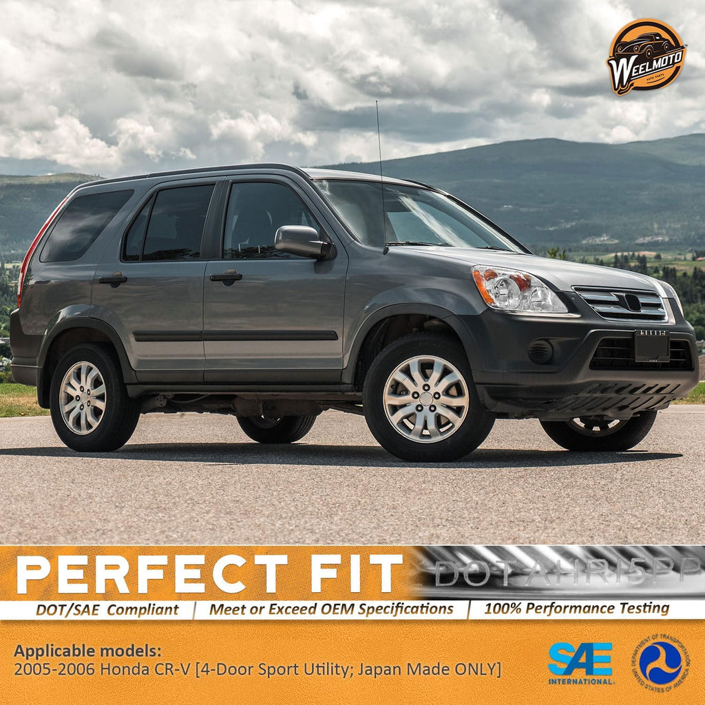 for 2005-2006 Honda CR-V 4-Door Sport Utility Headlights for 2005 2006 Honda CRV Pair Headlamp Chrome Housing Amber Reflector Left+Right Side