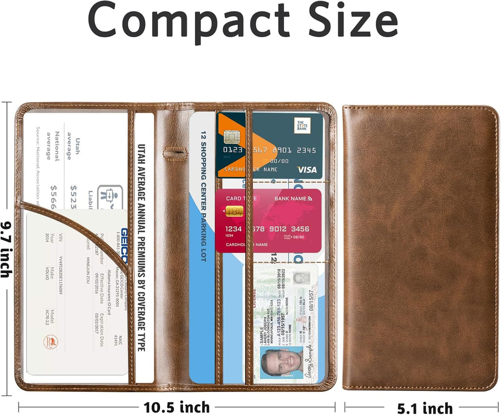 CoBak Car Registration and Insurance Holder - Vehicle Glove Box Car Organizer, Auto Truck Comparment Accessories Case for Essential Document, Driver License, Cards