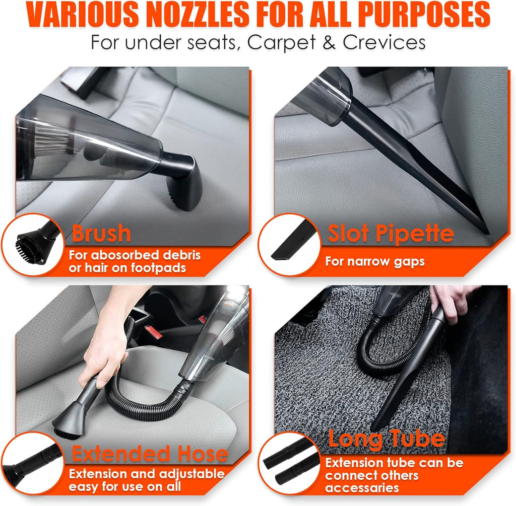 Viewsun 17pcs Car Cleaning Kit, Pink Car Interior Detailing Kit with High Power Handheld Vacuum, Detailing Brush Set, Windshield Cleaner, Cleaning Gel, Complete Auto Accessories for Women Gift