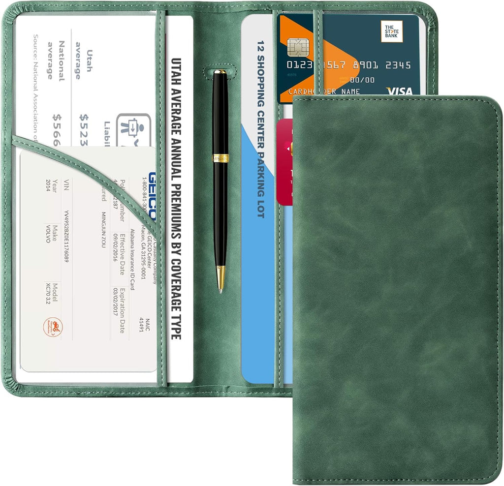 CoBak Car Registration and Insurance Holder - Vehicle Glove Box Car Organizer, Auto Truck Comparment Accessories Case for Essential Document, Driver License, Cards