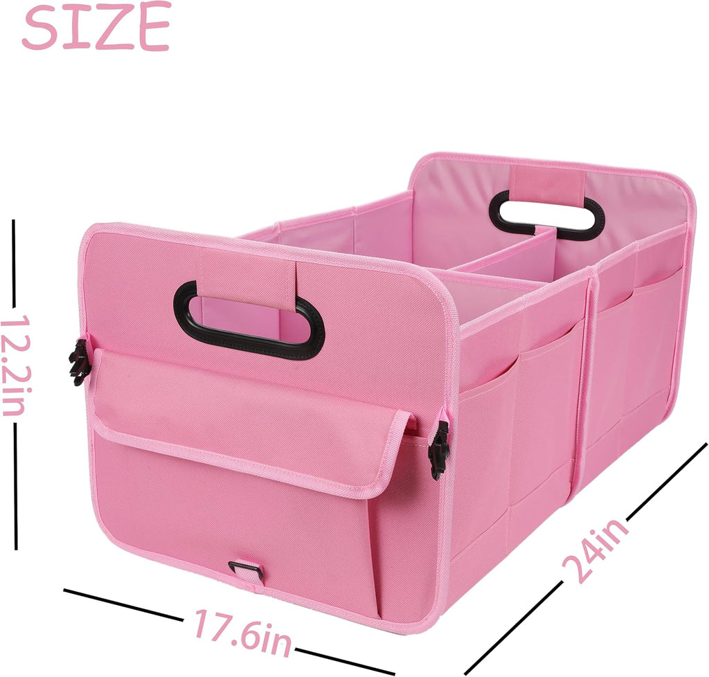 Car Trunk Organizer Car Storage Organizer Collapsible Multi Compartment Car Organizer Adjustable Straps for SUV(Beige)