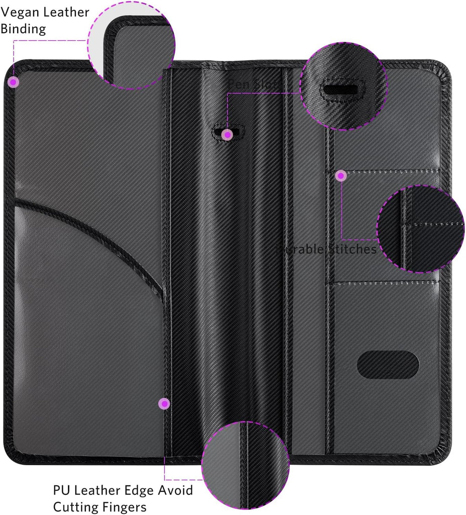 CoBak Car Registration and Insurance Holder - Vehicle Glove Box Car Organizer, Auto Truck Comparment Accessories Case for Essential Document, Driver License, Cards