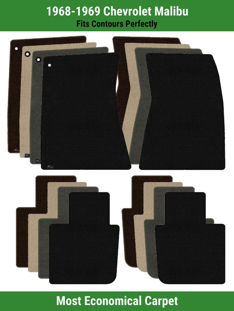 Lloyd Velourtex Front & Rear Row Carpet Mats for 1968-1969 Chevrolet Malibu
