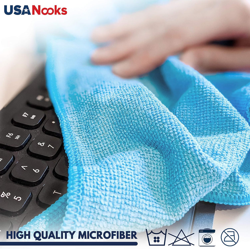 USANOOKS Microfiber Cleaning Cloth Grey - 12 Pcs (12.5"x12.5") - High Performance - 1200 Washes, Ultra Absorbent Microfiber Towel Weave Grime & Liquid for Streak-Free Mirror Shine - Car Washing Cloth