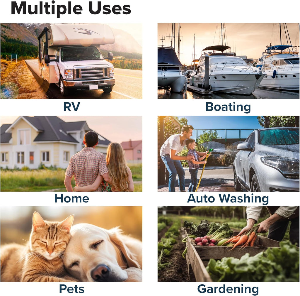 Camco TastePURE 25-Ft Water Hose - RV Drinking Water Hose Contains No Lead, No BPA & No Phthalate - Features Diamond-Hatch Reinforced PVC Design - 5/8” Inside Diameter, Made in the USA (22783)