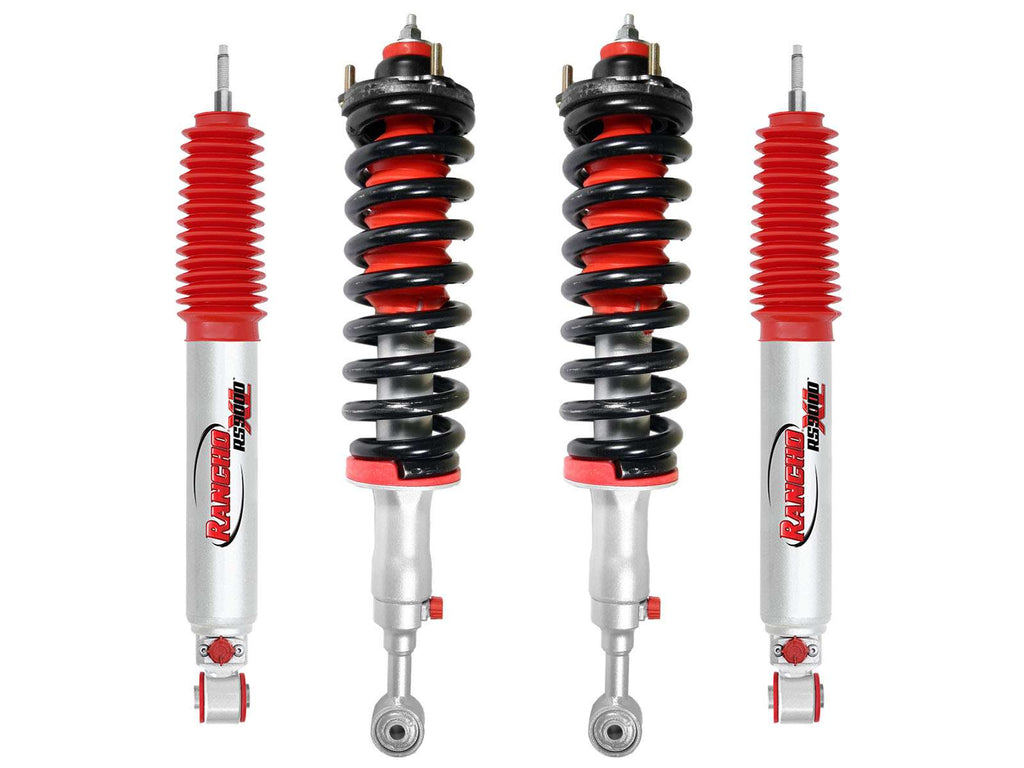 Rancho Quicklift Leveling Strut + RS9000XL Adjustable Shocks Set for 2005-2015 Toyota Tacoma 4WD RWD w/2.75" lift