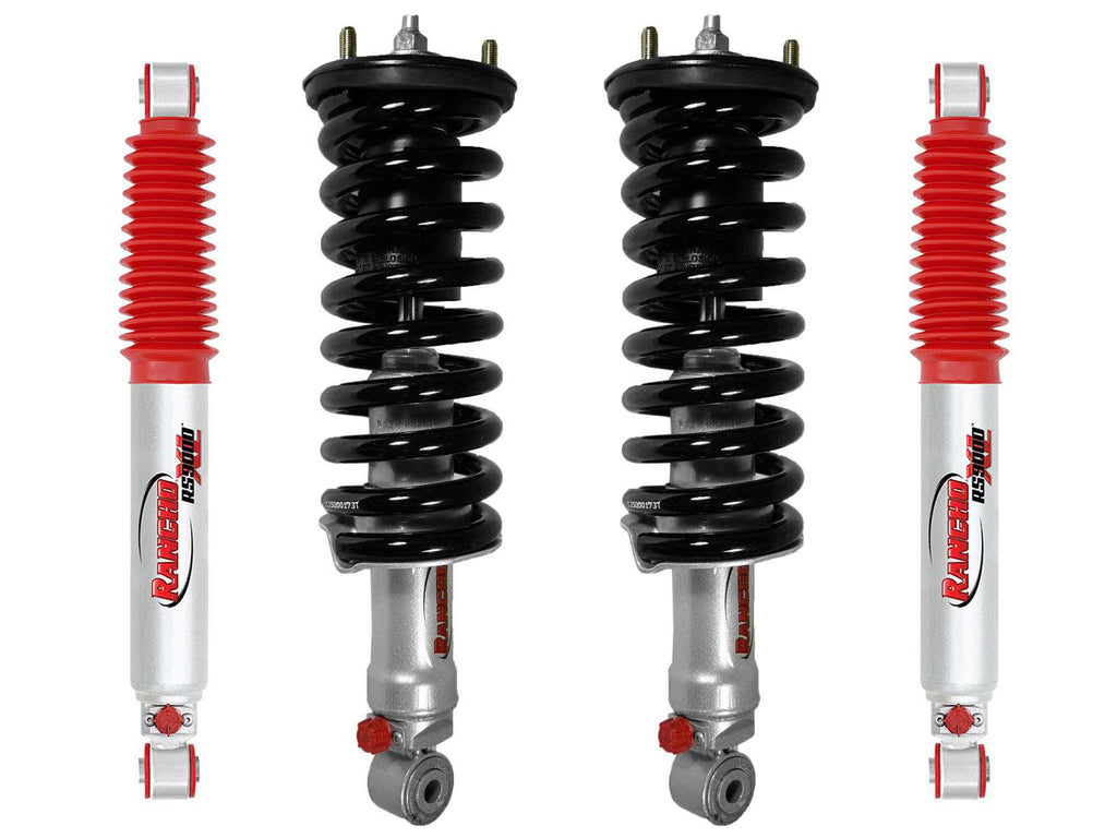 Rancho Quicklift Leveling Strut + RS9000XL Adjustable Shocks Set for 2005-2015 Nissan Xterra 4WD w/1.75" lift