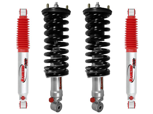 Rancho Quicklift Leveling Strut + RS9000XL Adjustable Shocks Set for 2005-2021 Nissan Frontier 4WD RWD w/2