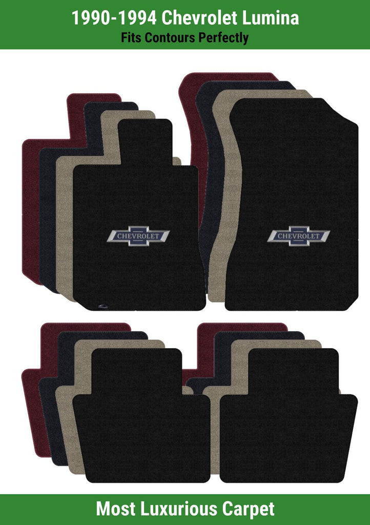 Lloyd Luxe Front & Rear Carpet Mats for '90-94 Chevy Lumina W/Centennial Bowtie