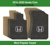 Lloyd Ultimat Front Carpet Mats for '16-20 Honda Civic W/Silver on Black Honda H
