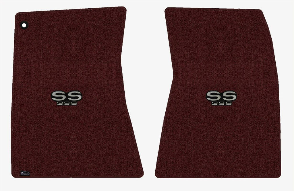 Lloyd Ultimat Front Carpet Mats for '68-69 Chevy Malibu W/Silver on Black SS 396
