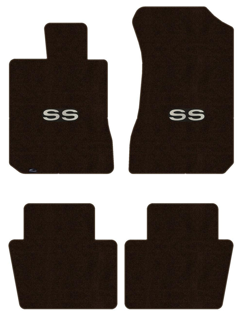 Lloyd Velourtex Front & Rear Mats for '69-71 Chevy Impala W/Silver on Black SS