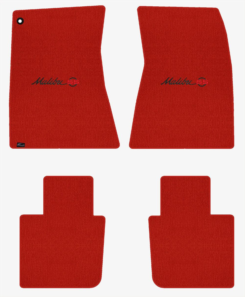 Lloyd Velourtex Front & Rear Mats for '68-69 Chevy Malibu W/Black/Red Malibu SS