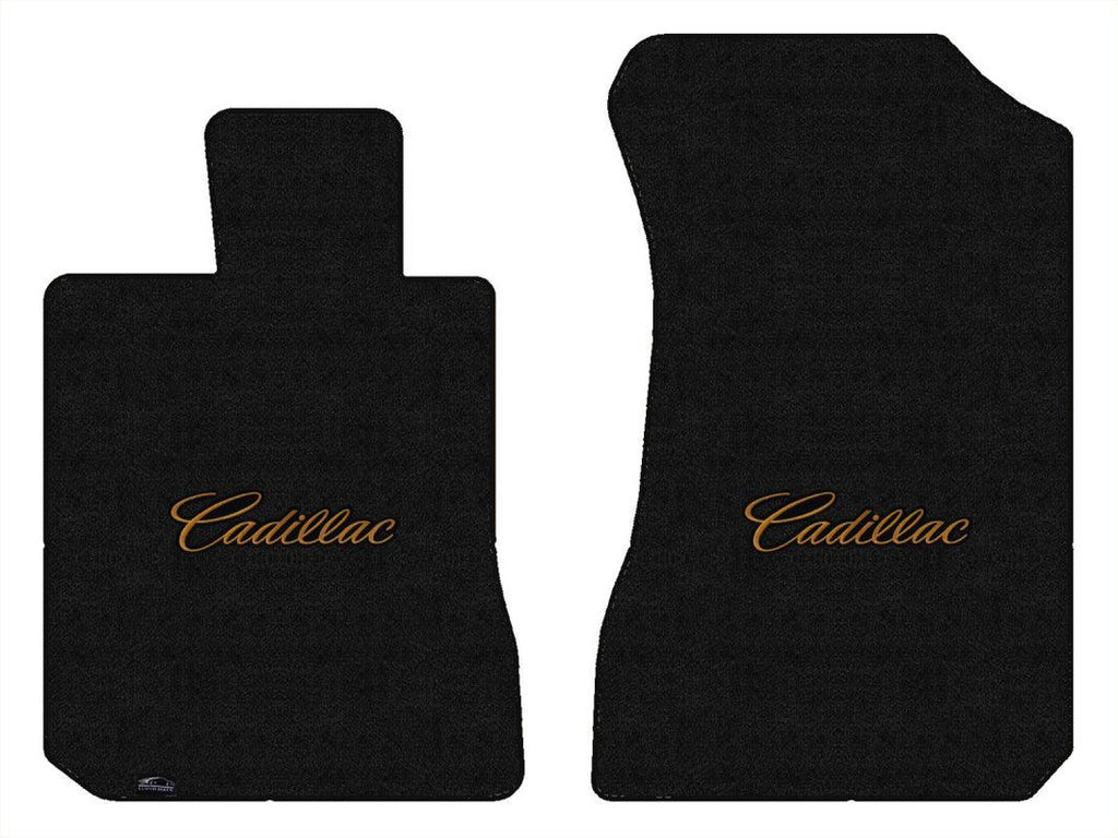 Lloyd Luxe Front Carpet Mats for '67-68 Cadillac Calais W/Gold on Black Cadillac