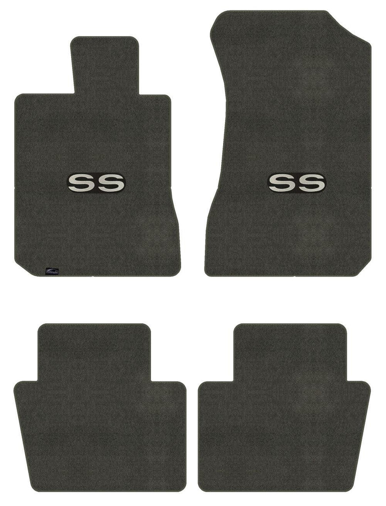 Lloyd Velourtex Front & Rear Mats for '69-71 Chevy Impala W/Silver on Black SS