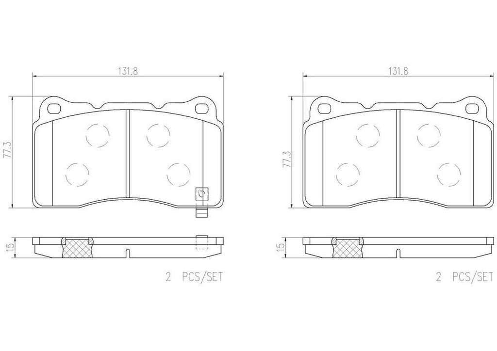 Front Disc Brake Pad Set for BRZ, 86, WRX STI, Impreza, Regal, Lancer (P54039N)