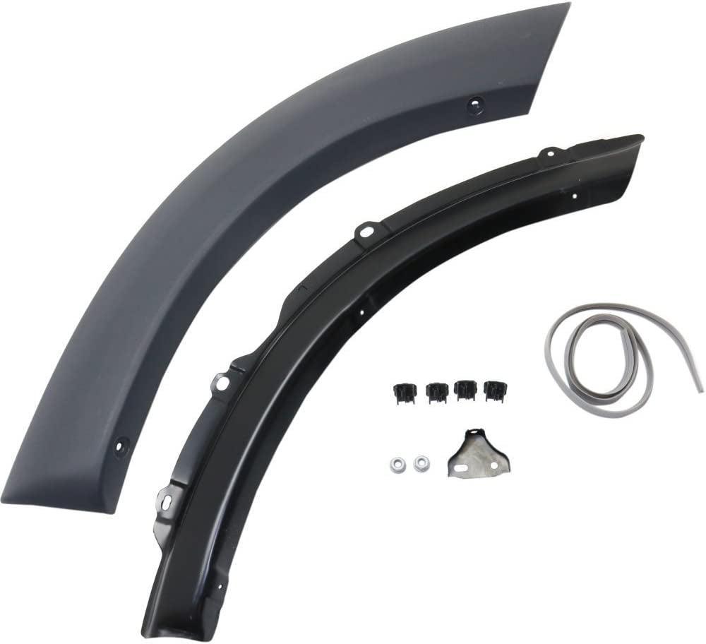 Evan-Fischer Rear Wheel Opening Molding Compatible with Toyota RAV-4 01-05 LH Front Section Black Paint to Match Left Side