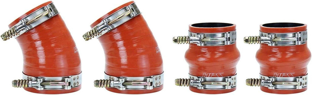 57-1576 Orange High Temp Aramid Reinforced Silicone Intercooler Turbo Hose Boots Kit with T Bolt Clamps