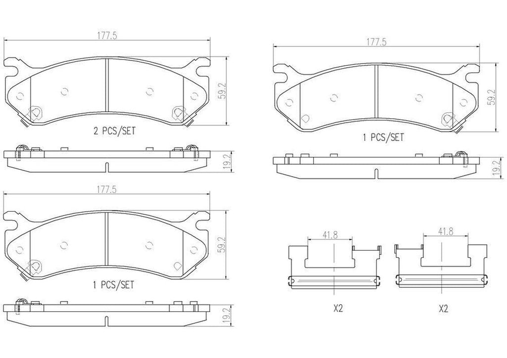 Front Disc Brake Pad Set for Suburban 2500, Yukon XL 2500+More (P10027N)
