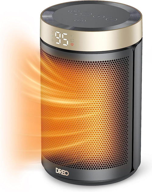 Dreo Space Heater, Portable Electric Heaters for Indoor Use with Thermostat, Digital Display, 1-12H Timer, Eco Mode and Fan Mode, 1500W PTC Ceramic Fast Safety Heat for Office Bedroom Home