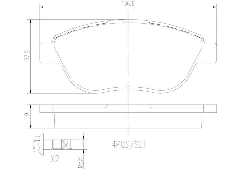 Brembo Front Disc Brake Pad Set for 12-17 500 (P23119N)